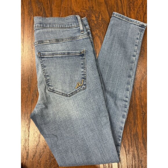 Express Jeans Womens 4R Blue High Rise Legging Performance Stretch Skinny Pants - Picture 4 of 10